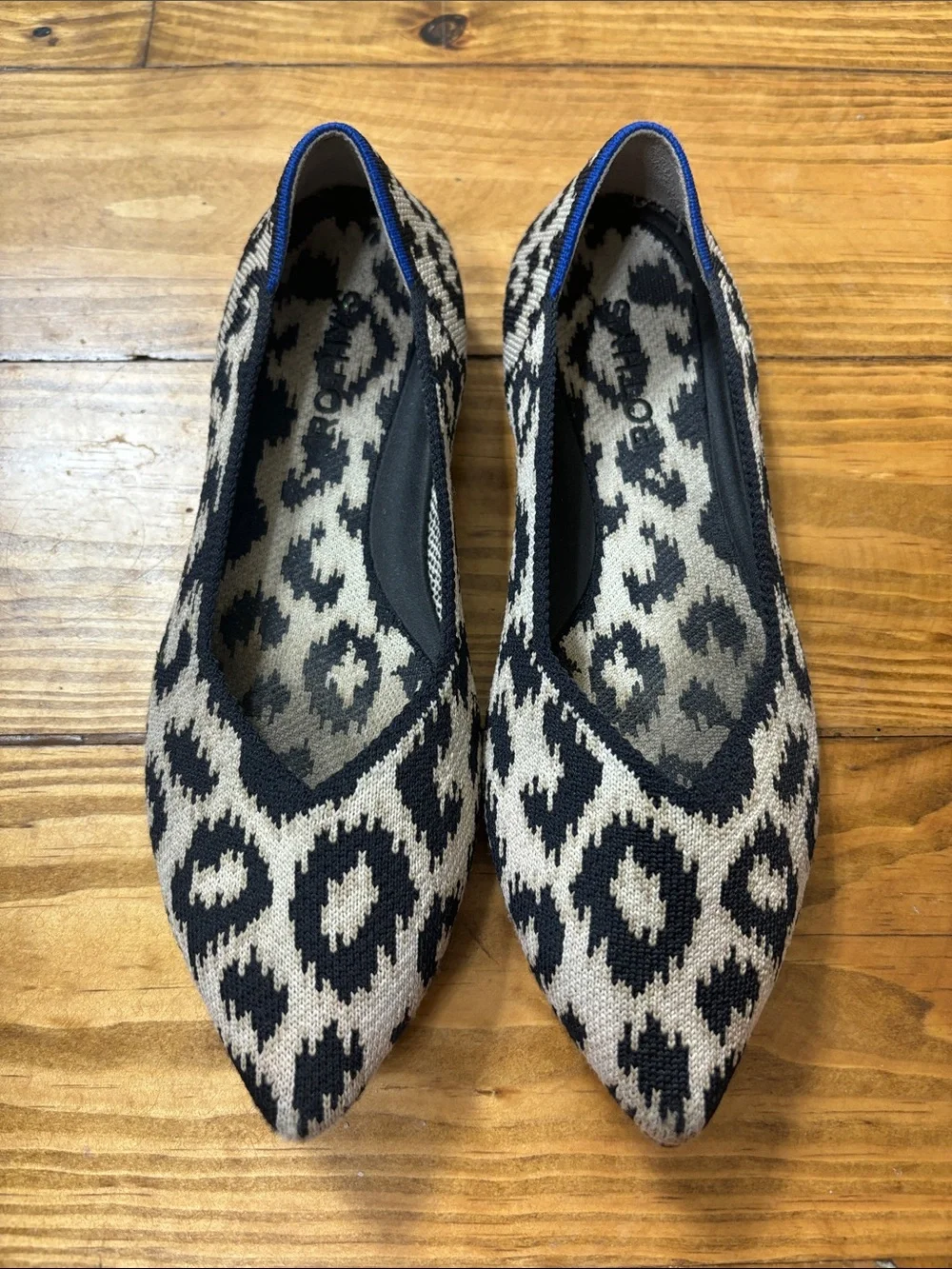 Rothy’s The Point II Sandy Cat Comfy Leopard Cheetah Flats Women’s Size 7